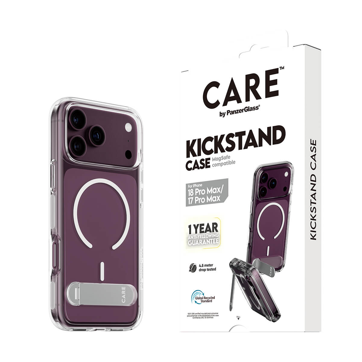CARE by PanzerGlass® Feature case Transparent Urban Explorer with Kickstand and White MagSafe Apple iPhone 2026 Pro Max