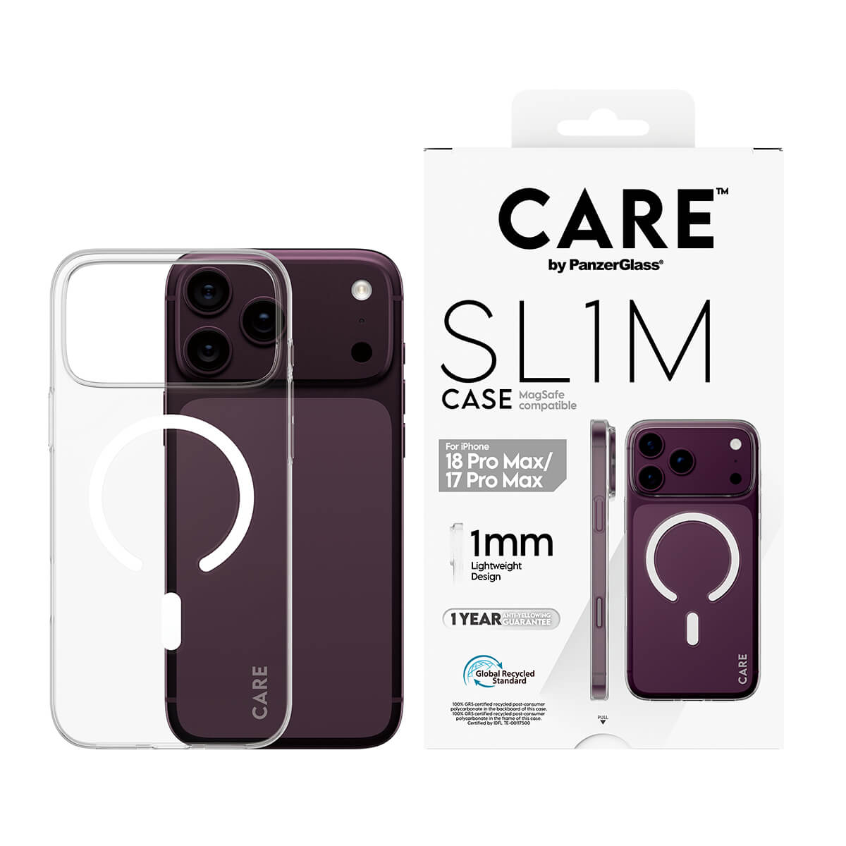 CARE by PanzerGlass® Fashionable Case SL1M Transparent with MagSafe iPhone 2026 Pro Max