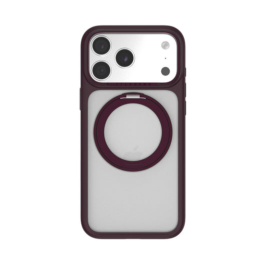 JTLegend iPhone 18 Pro Max Edge Solid Mag Rotated Stand Case - Matte Berry Wine