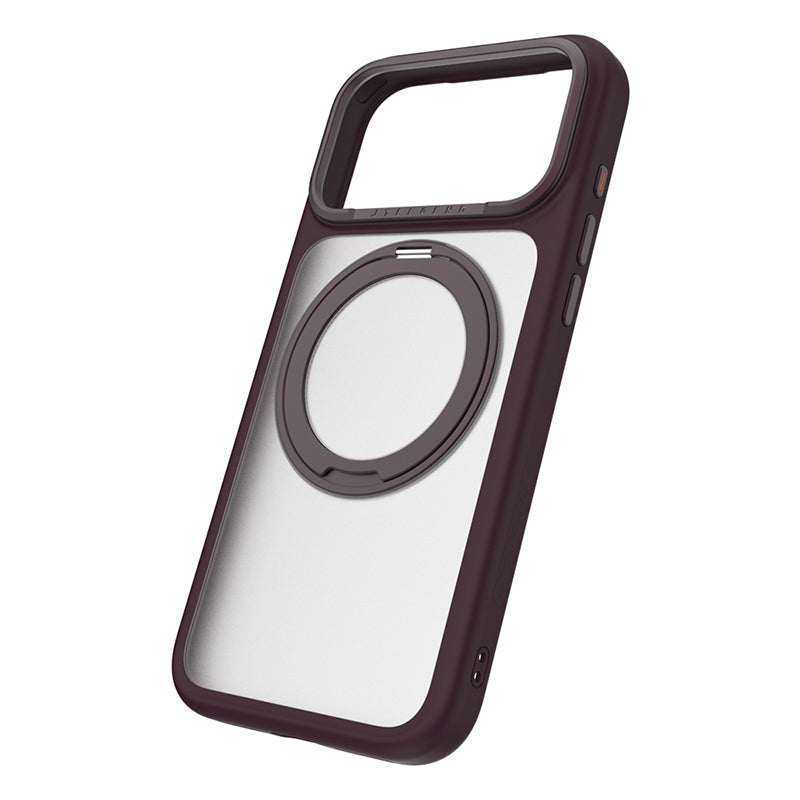 JTLegend iPhone 18 Pro Max Edge Solid Mag Rotated Stand Case - Matte Berry Wine