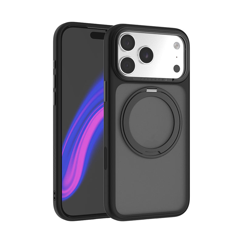 JTLegend iPhone 18 Pro Max Edge Solid Mag Rotated Stand Case - Matte Black