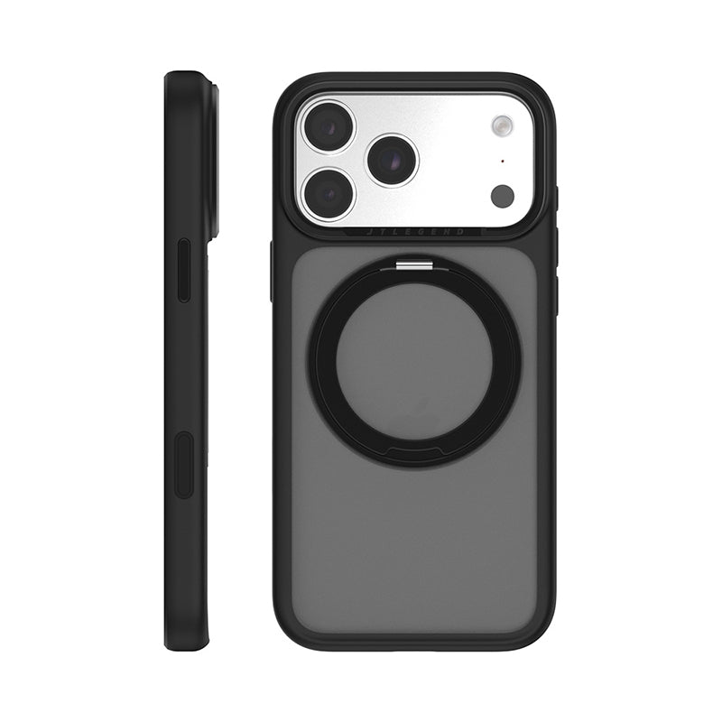 JTLegend iPhone 18 Pro Max Edge Solid Mag Rotated Stand Case - Matte Black