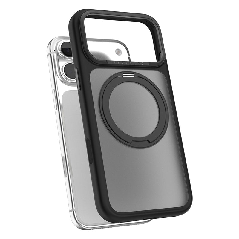 JTLegend iPhone 18 Pro Max Edge Solid Mag Rotated Stand Case - Matte Black