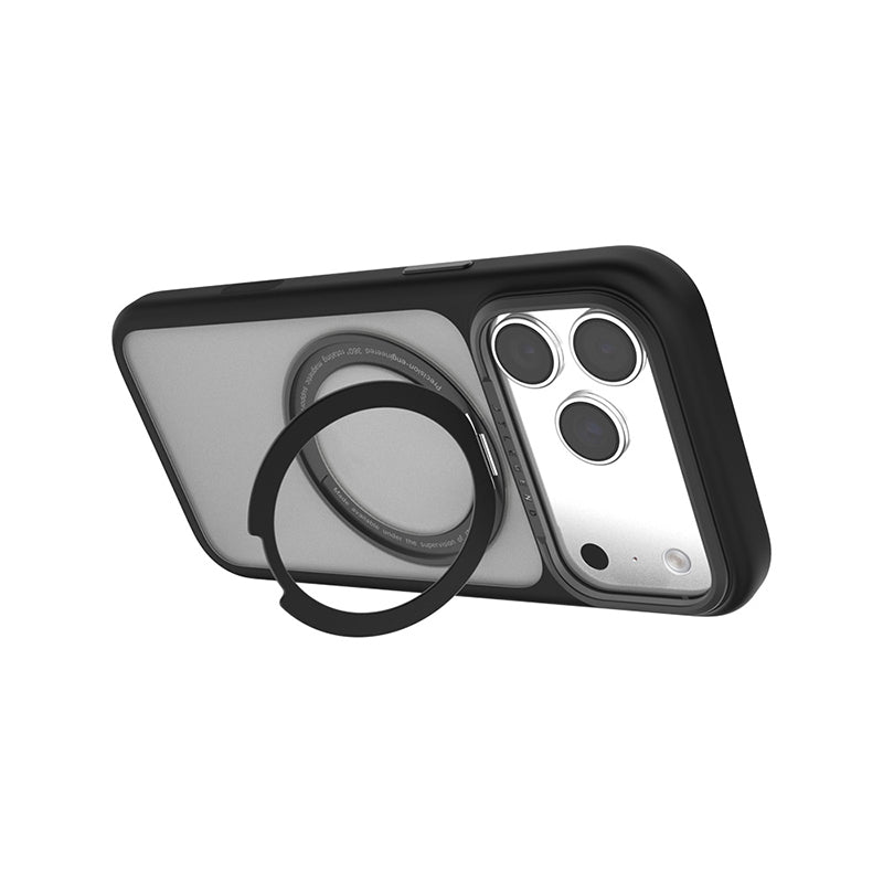 JTLegend iPhone 18 Pro Max Edge Solid Mag Rotated Stand Case - Matte Black