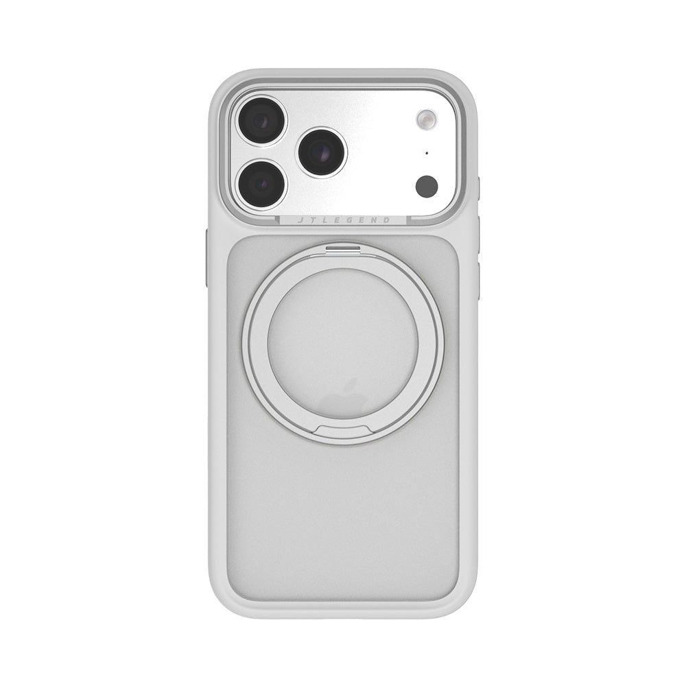 JTLegend iPhone 18 Pro Max Edge Solid Mag Rotated Stand Case - Matte White