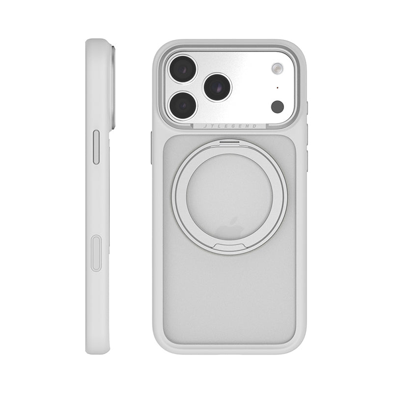 JTLegend iPhone 18 Pro Max Edge Solid Mag Rotated Stand Case - Matte White