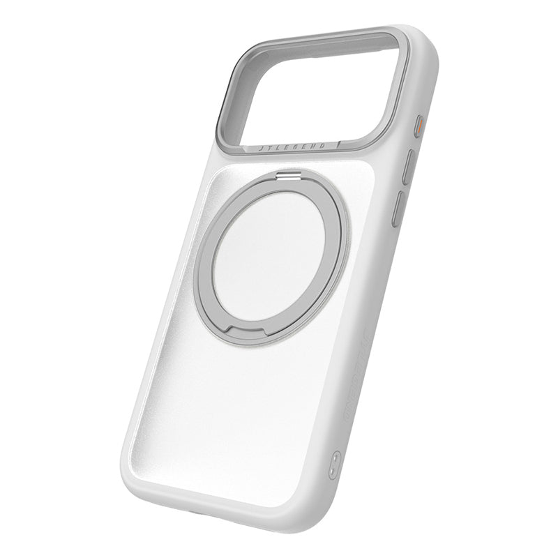 JTLegend iPhone 18 Pro Max Edge Solid Mag Rotated Stand Case - Matte White
