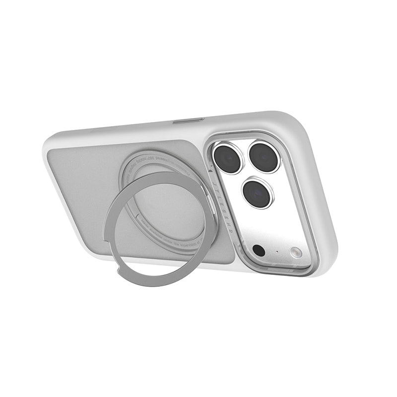 JTLegend iPhone 18 Pro Max Edge Solid Mag Rotated Stand Case - Matte White