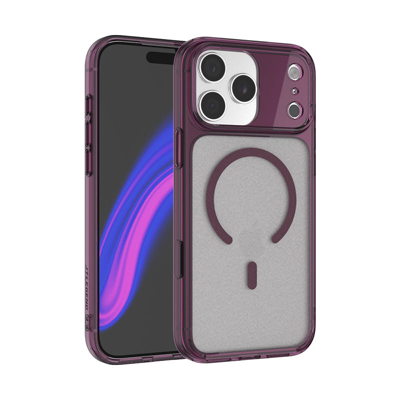 JTLegend iPhone 18 Pro Max Hybrid Cushion Mag Case - Matte Berry Wine