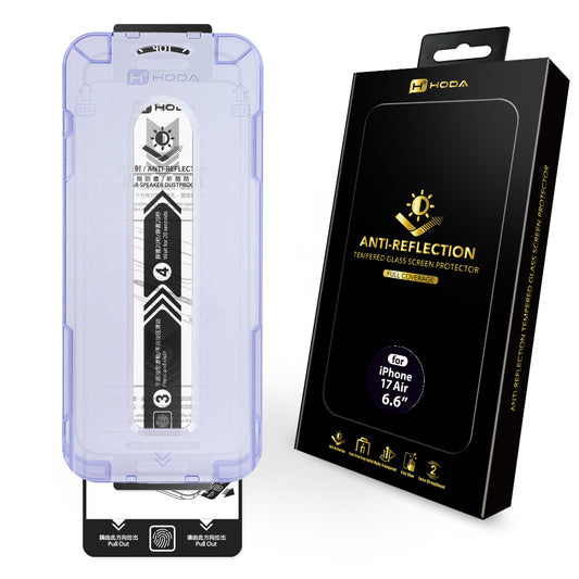 Hoda Full Coverage Tempered Glass Screen Protector for iPhone Air (Anti-Reflection) with Dust-Free Helper Flagship
