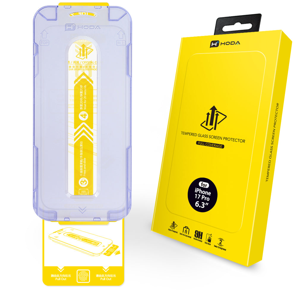 Hoda Full Coverage Tempered Glass for iPhone 17 Pro (Clear)