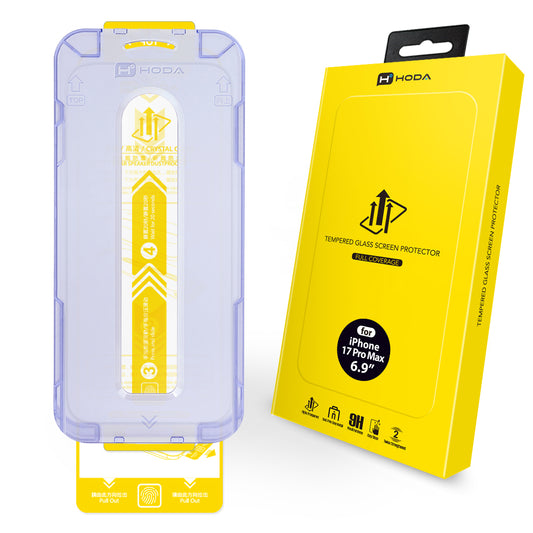 Hoda Full Coverage Tempered Glass for iPhone 17 Pro Max (Clear)