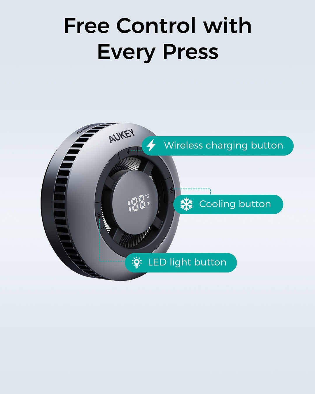 Aukey LC-G10 MagFusion GameFrost Qi2 Action Cooling Wireless Charger