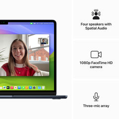 13-inch MacBook Air: Apple M3 chip with 8‑core CPU and 10‑core GPU, 512GB SSD - Midnight