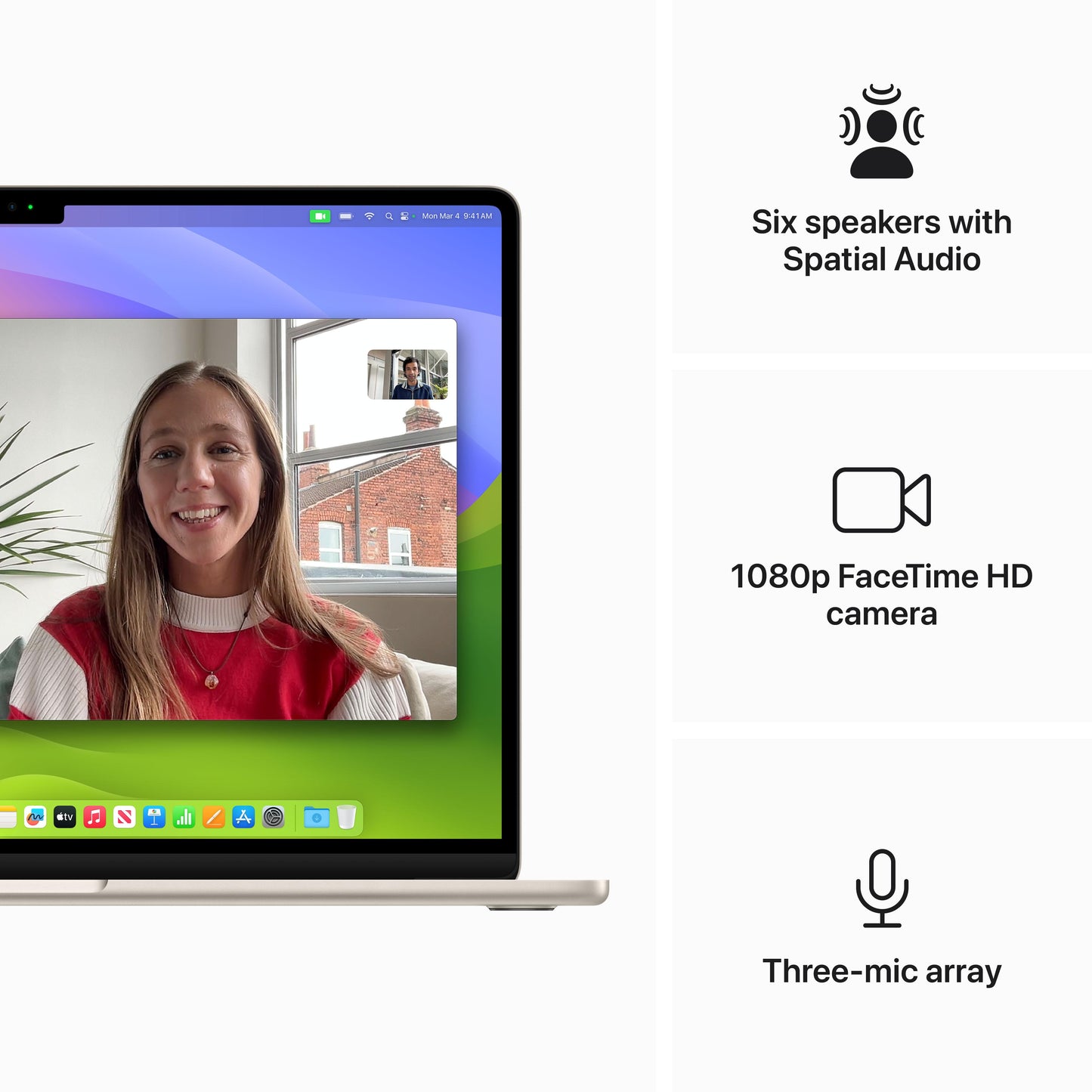 15-inch MacBook Air: Apple M3 chip with 8‑core CPU and 10‑core GPU, 256GB SSD - Starlight