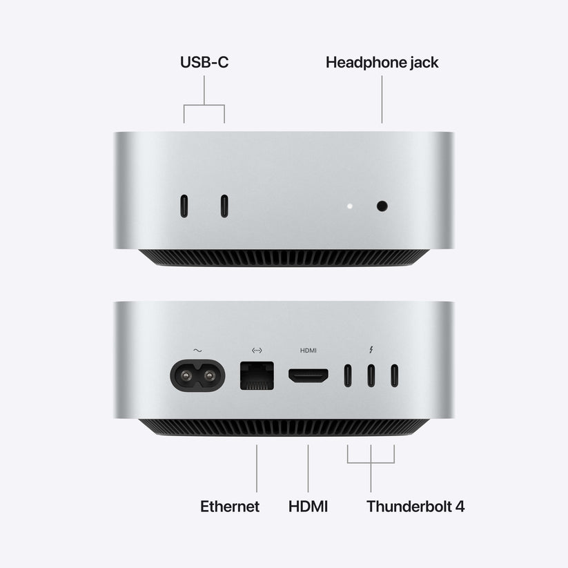 Mac mini: Apple M6 chip with 12-core CPU and 12-core GPU, 256GB SSD - Silver