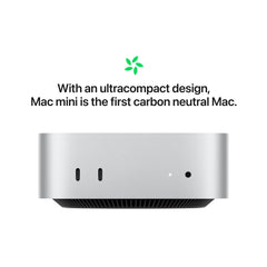 Mac mini: Apple M4 chip with 10-core CPU and 10-core GPU, 512GB SSD - Silver