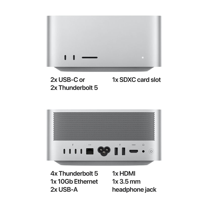 Mac Studio: Apple M5 Max chip with 18-core CPU and 32-core GPU, 512GB SSD