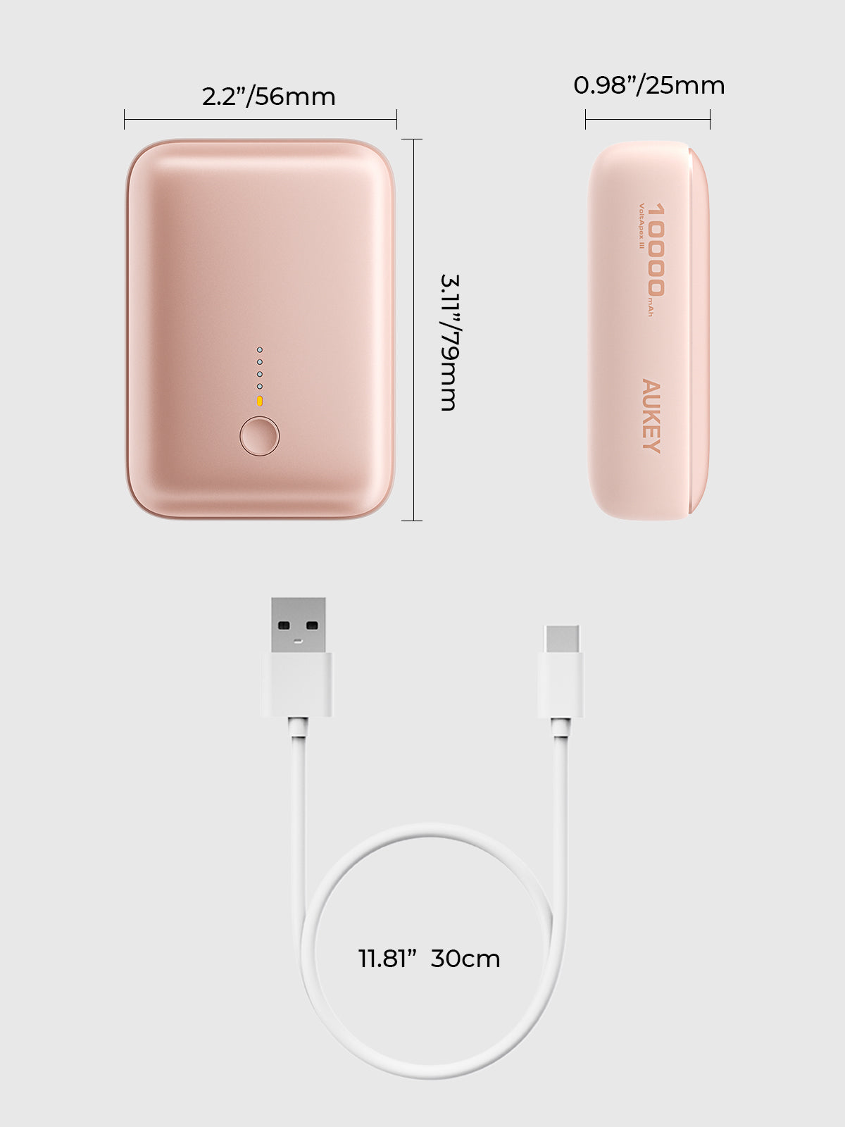 Aukey PB-Y55 22.5W Powerbank 10,000mAh (Pink)
