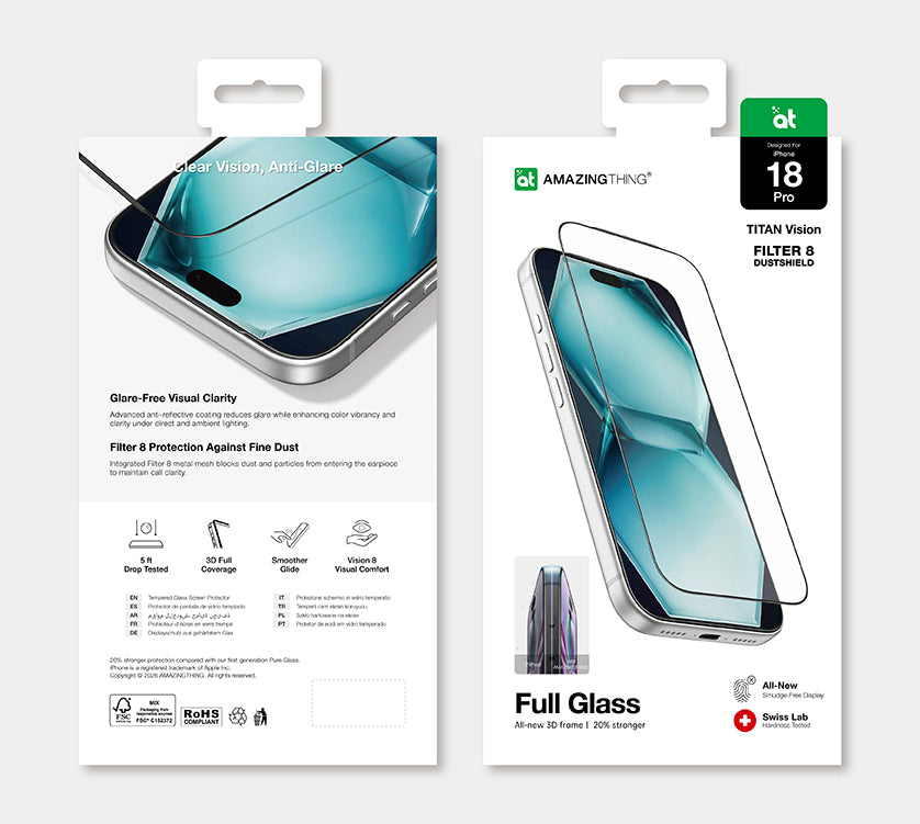 AmazingThing Titan Vision Full Tempered Glass For iPhone 18 Pro - Clear