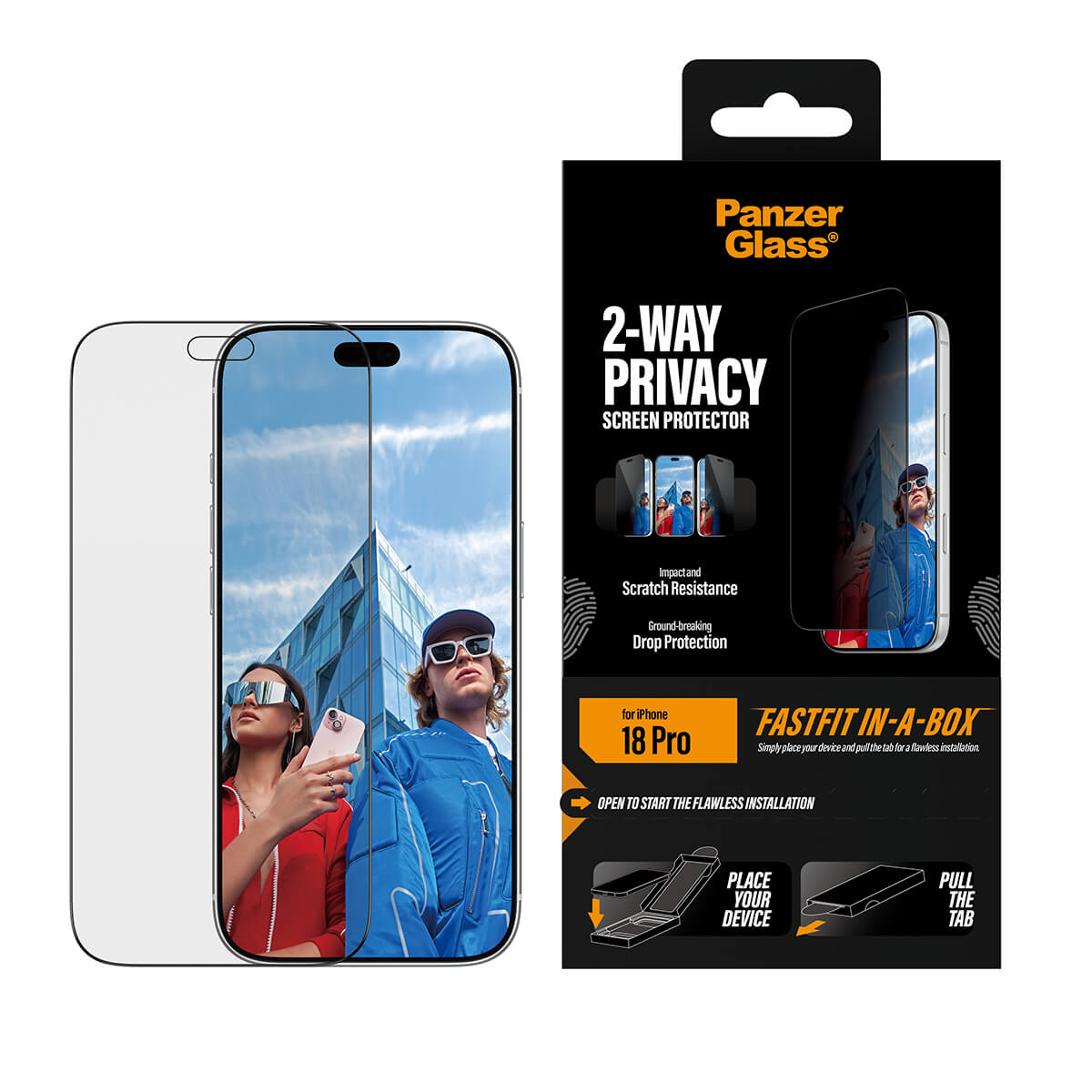 PanzerGlass Apple iPhone 2026 Pro Ultra-Wide Fit Privacy with Fastfit in-a-box