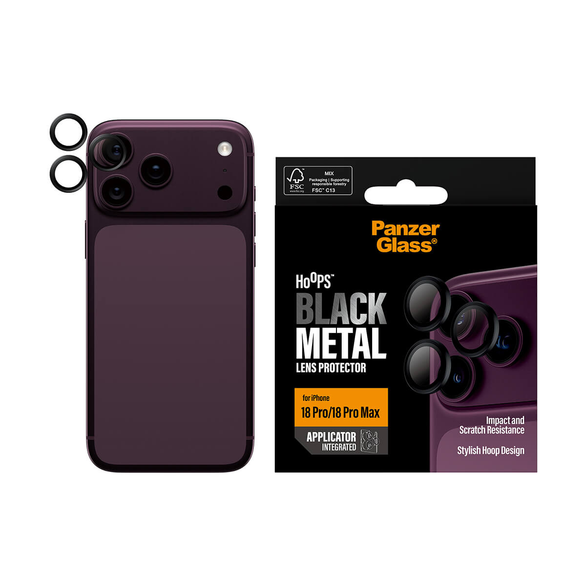 PanzerGlass Apple iPhone 2026 Pro/Pro Max Hoops Black Camera Lens Protector
