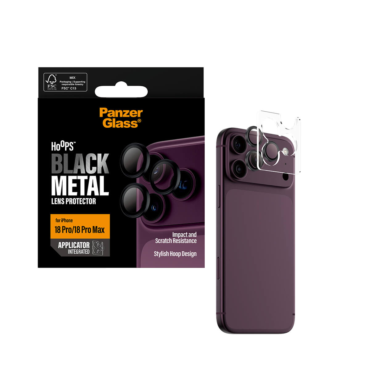 PanzerGlass Apple iPhone 2026 Pro/Pro Max Hoops Black Camera Lens Protector