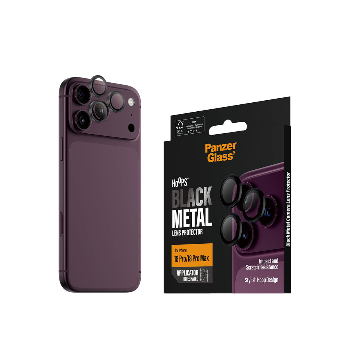 PanzerGlass Apple iPhone 2026 Pro/Pro Max Hoops Black Camera Lens Protector