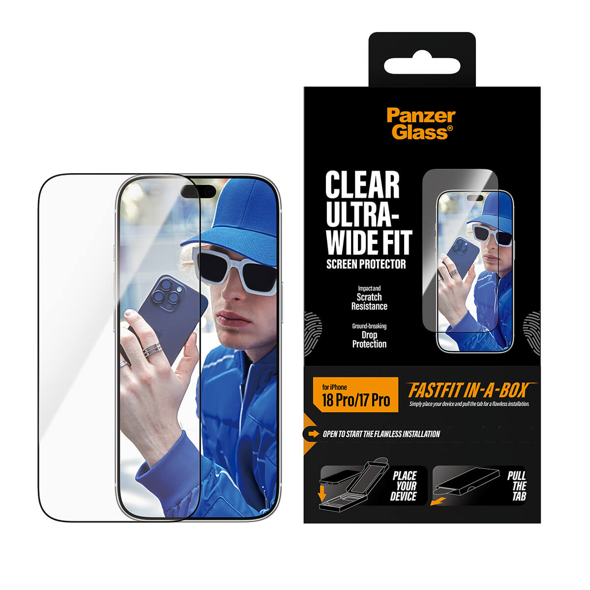 PanzerGlass Apple iPhone 2026 Pro Ultra-Wide Fit with Fastfit in-a-box