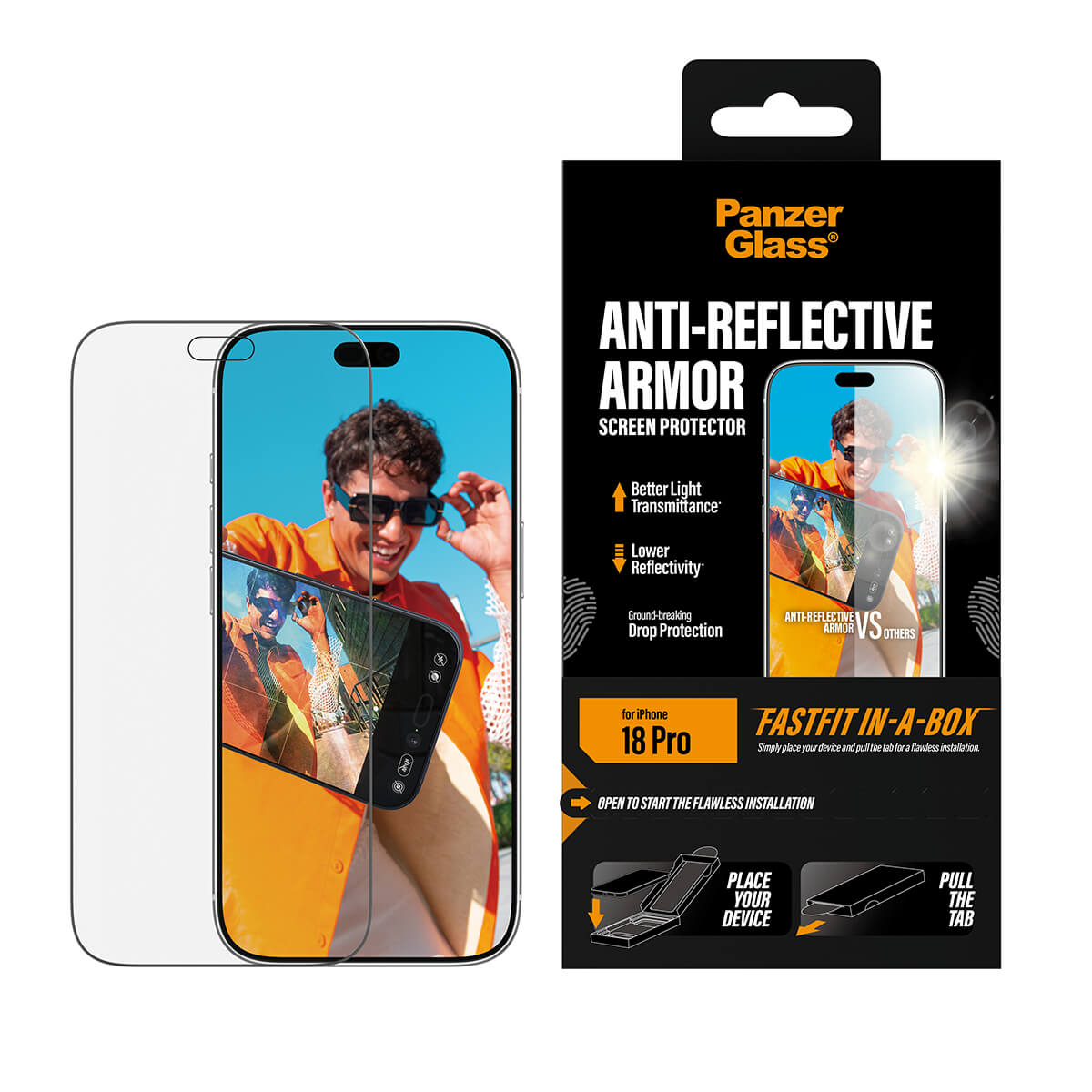 PanzerGlass Apple iPhone 2026 Pro Anti-Reflective Armor with Fastfit in-a-box