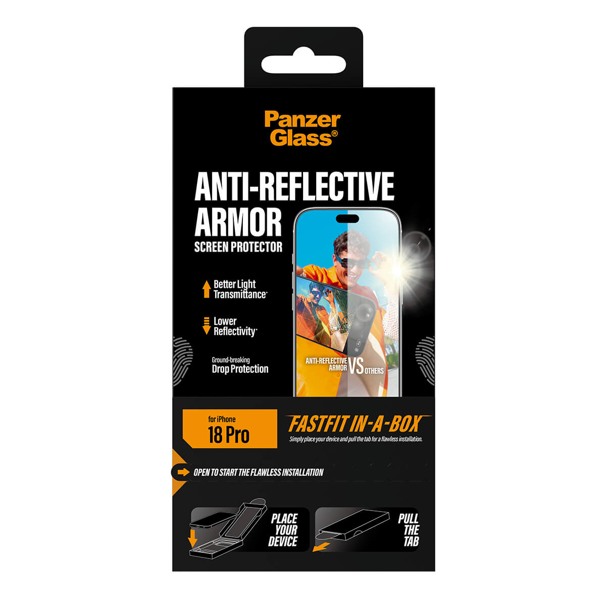 PanzerGlass Apple iPhone 2026 Pro Anti-Reflective Armor with Fastfit in-a-box
