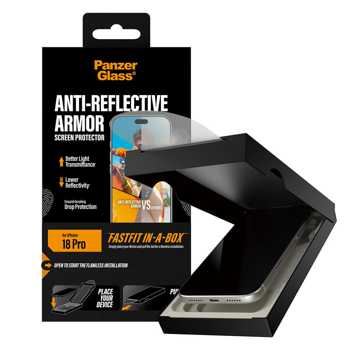 PanzerGlass Apple iPhone 2026 Pro Anti-Reflective Armor with Fastfit in-a-box