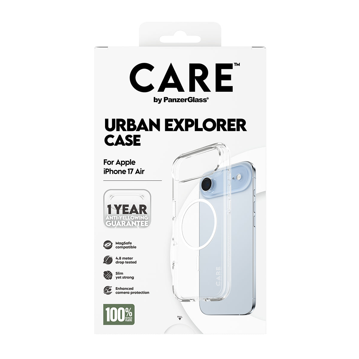 CARE by PanzerGlass® Flagship Case Transparent Urban Explorer with White MagSafe iPhone Air