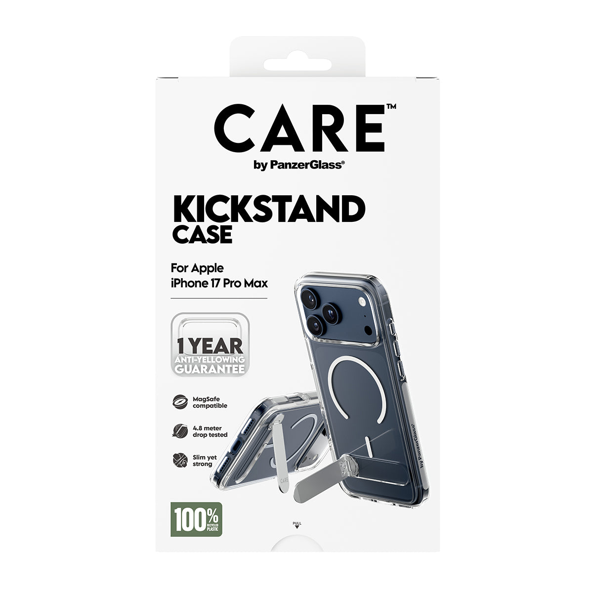 CARE by PanzerGlass® Feature Case Transparent with Kickstand & MagSafe iPhone 17 Pro Max