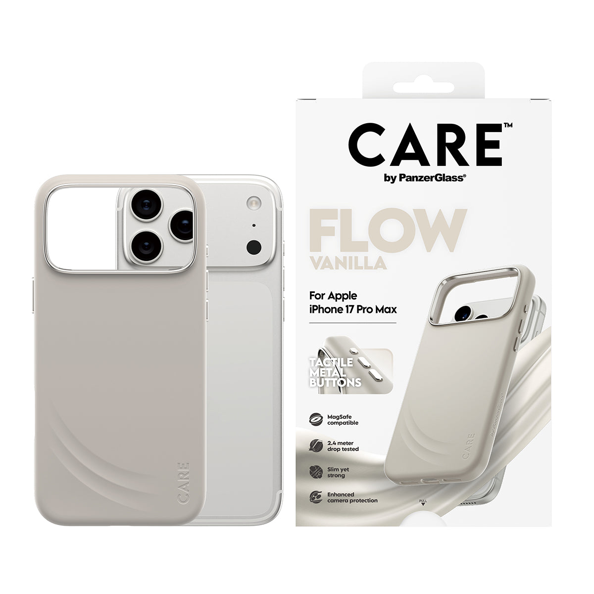 CARE by PanzerGlass® Feature FLOW Case Vanilla with MagSafe iPhone 17 Pro Max