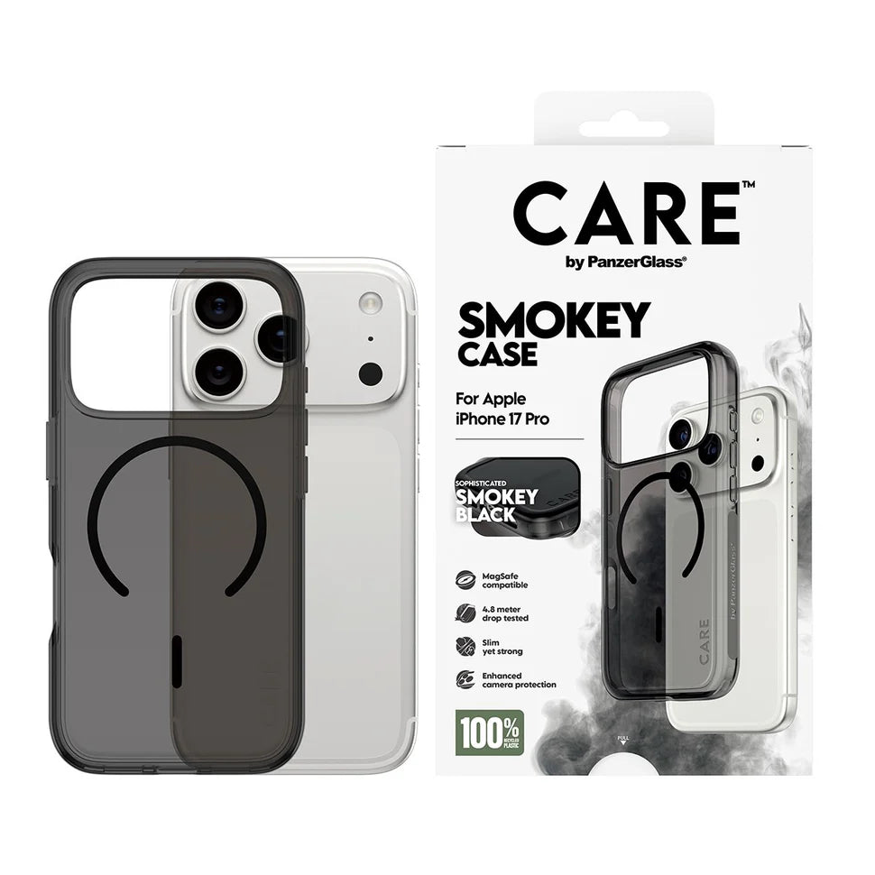 CARE by PanzerGlass® Flagship Case Urban Explorer Smokey with Black MagSafe iPhone 17 Pro