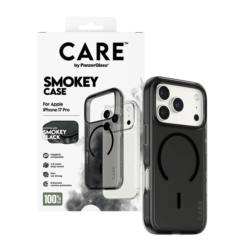 CARE by PanzerGlass® Flagship Case Urban Explorer Smokey with Black MagSafe iPhone 17 Pro