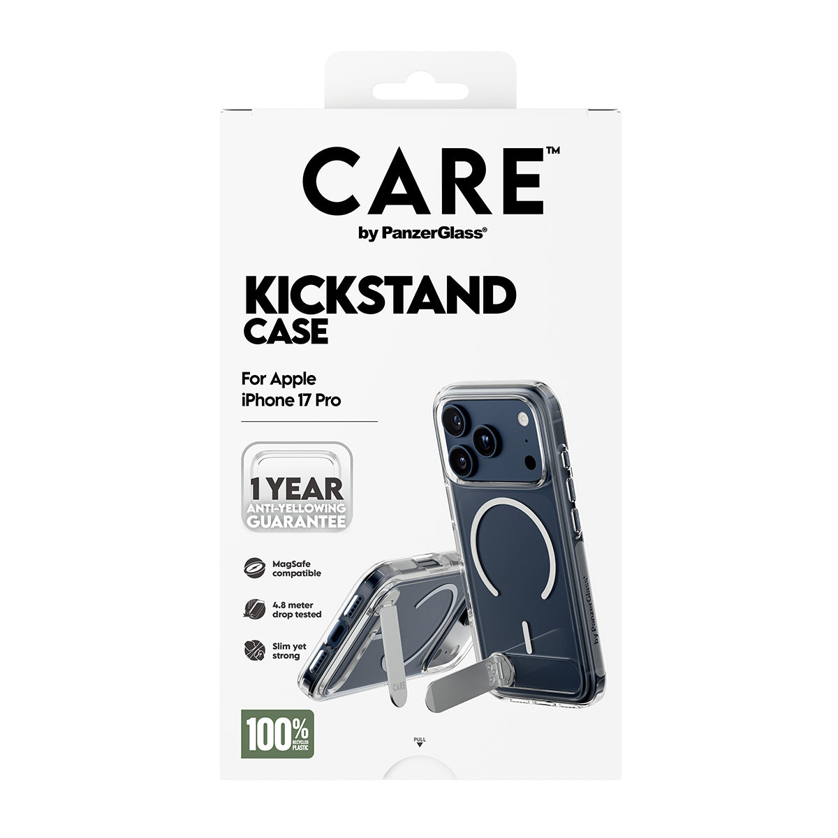 CARE by PanzerGlass® Feature Case Transparent with Kickstand & MagSafe iPhone 17 Pro