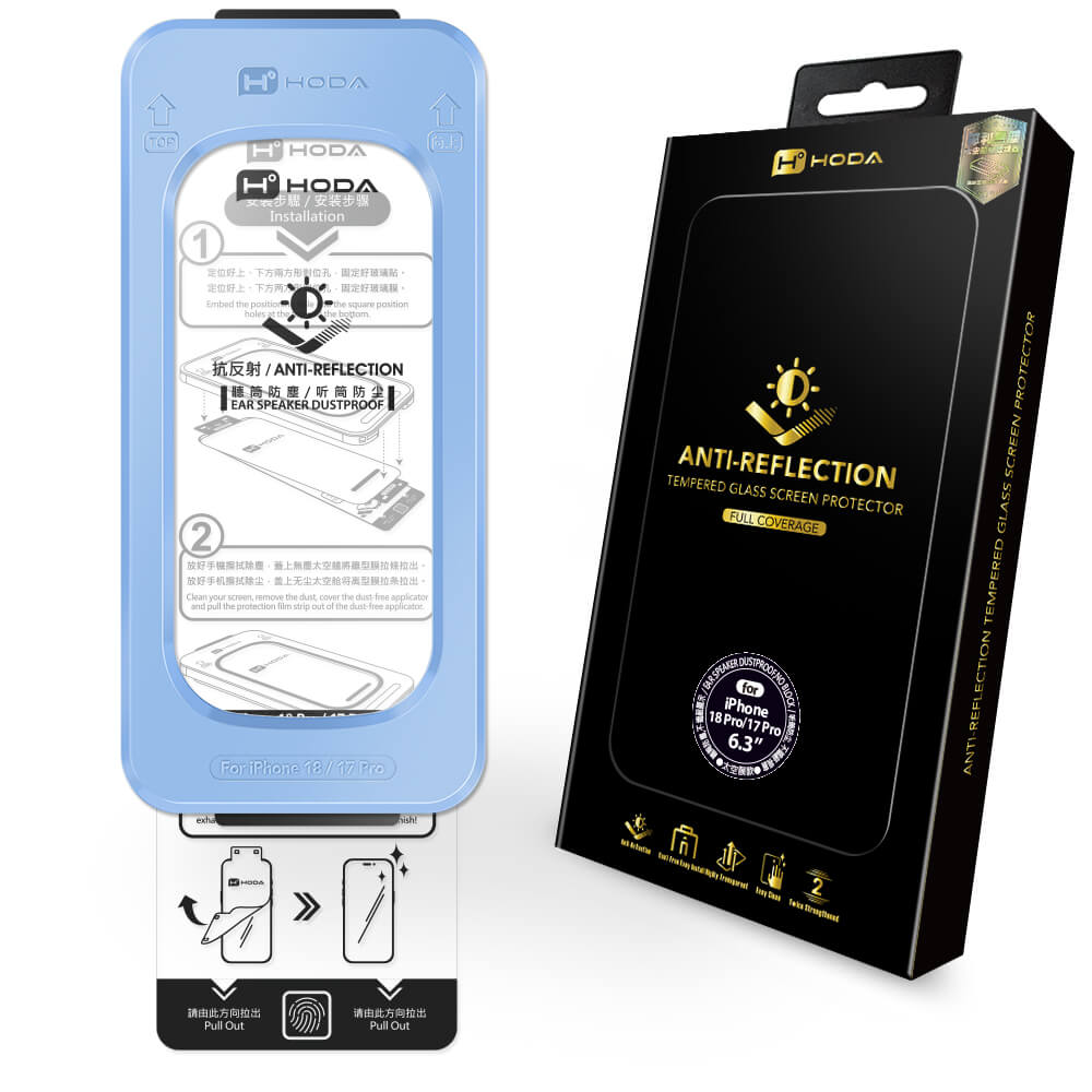 Hoda Full Coverage Tempered Glass for iPhone 18 Pro (Anti-Reflection)