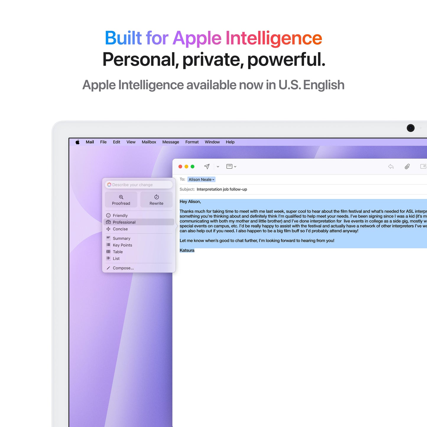 24-inch iMac with Retina 4.5K display: Apple M4 chip with 8-core CPU and 8‑core GPU, 256GB SSD - Purple
