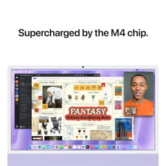 24-inch iMac with Retina 4.5K display: Apple M4 chip with 8-core CPU and 8‑core GPU, 256GB SSD - Purple