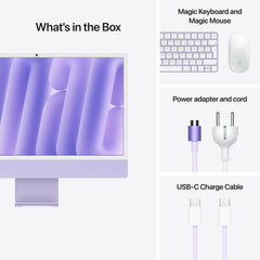 24-inch iMac with Retina 4.5K display: Apple M4 chip with 8-core CPU and 8‑core GPU, 256GB SSD - Purple