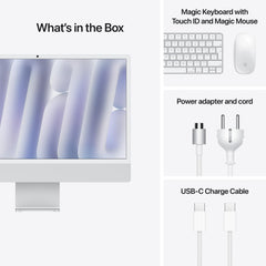 24-inch iMac with Retina 4.5K display: Apple M4 chip with 10-core CPU and 10-core GPU, 512GB SSD - Silver