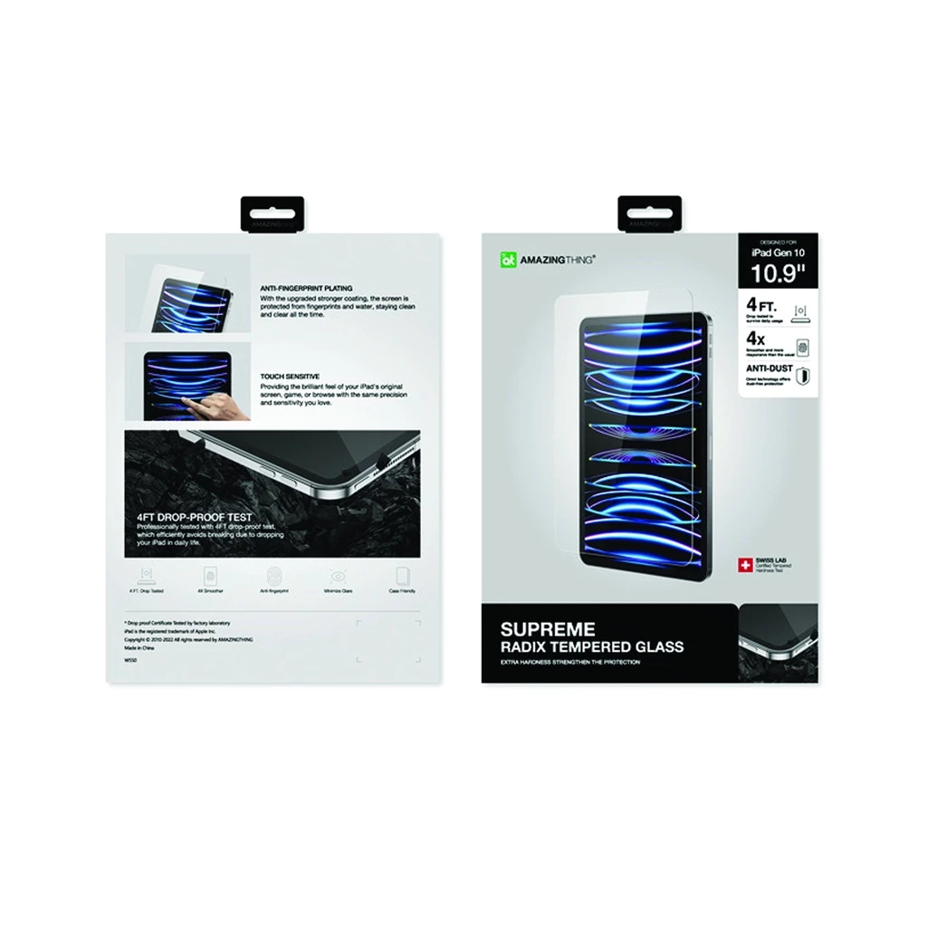 AmazingThing Radix Full Glass for iPad 10.9" 10th Gen (2022) (Clear)