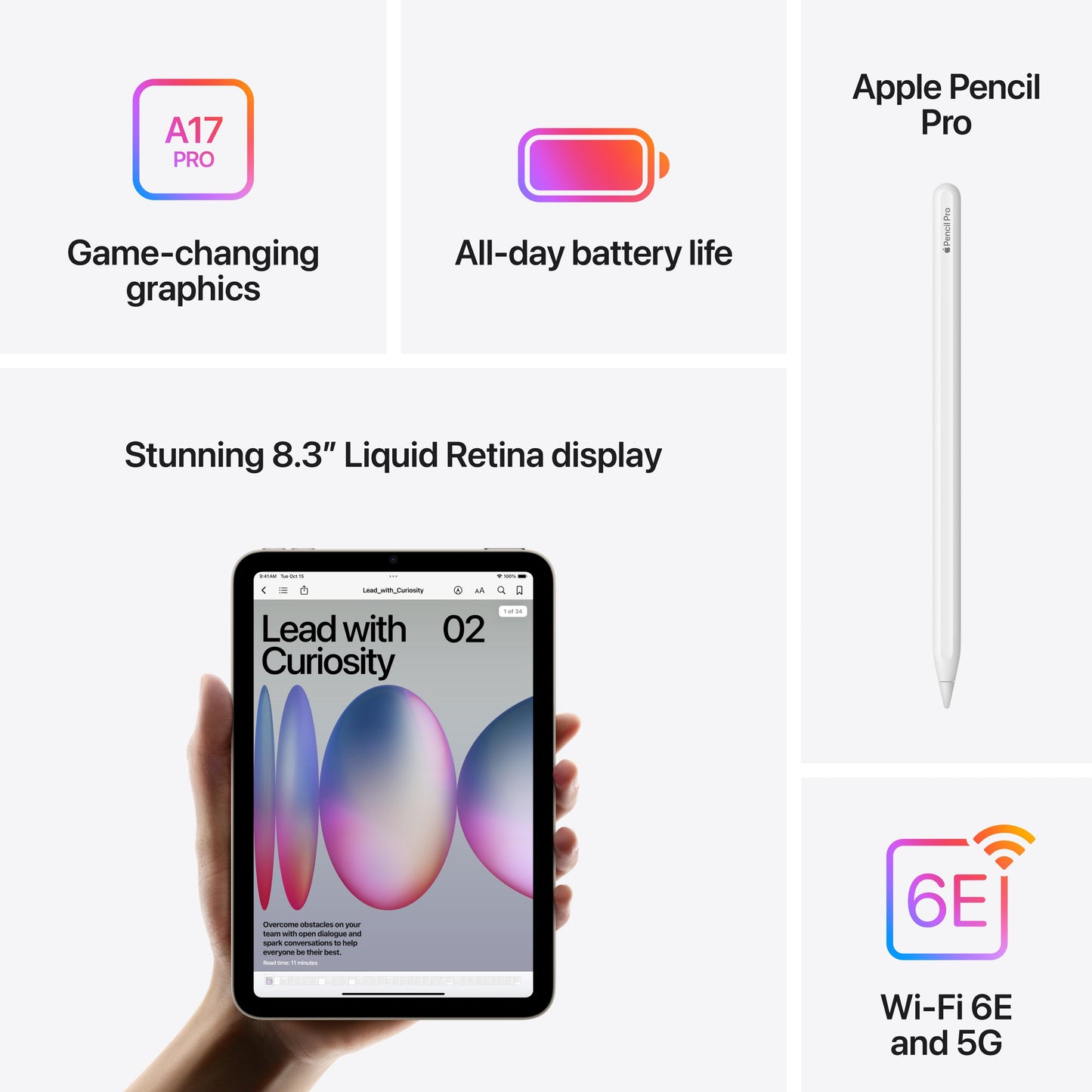 iPad mini Wi-Fi + Cellular 256GB - Purple (A17 Pro)