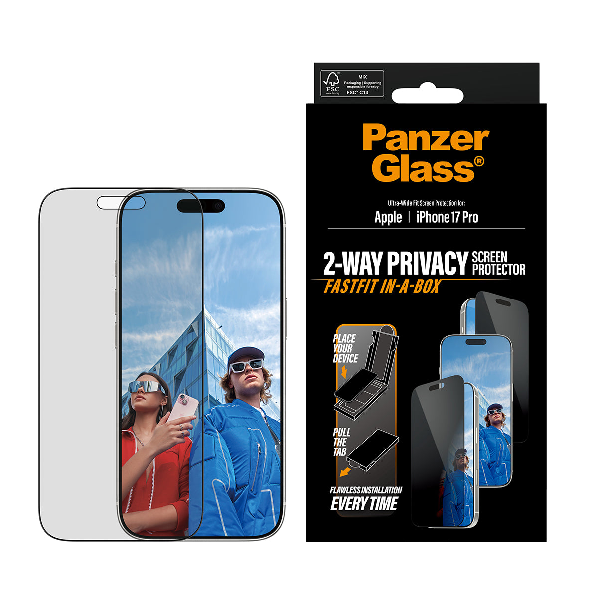 PanzerGlass UWF Glass for iPhone 17 Pro (Privacy)