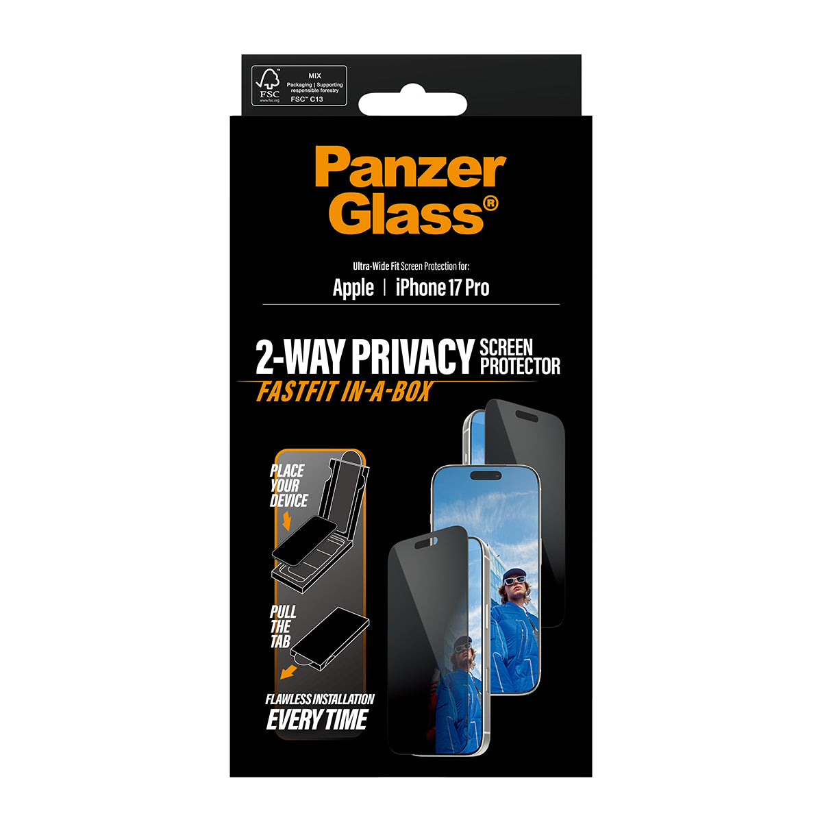 PanzerGlass UWF Glass for iPhone 17 Pro (Privacy)