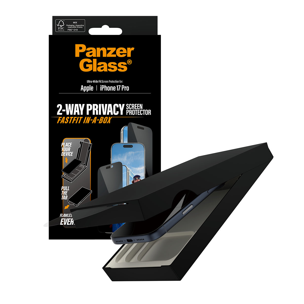 PanzerGlass UWF Glass for iPhone 17 Pro (Privacy)