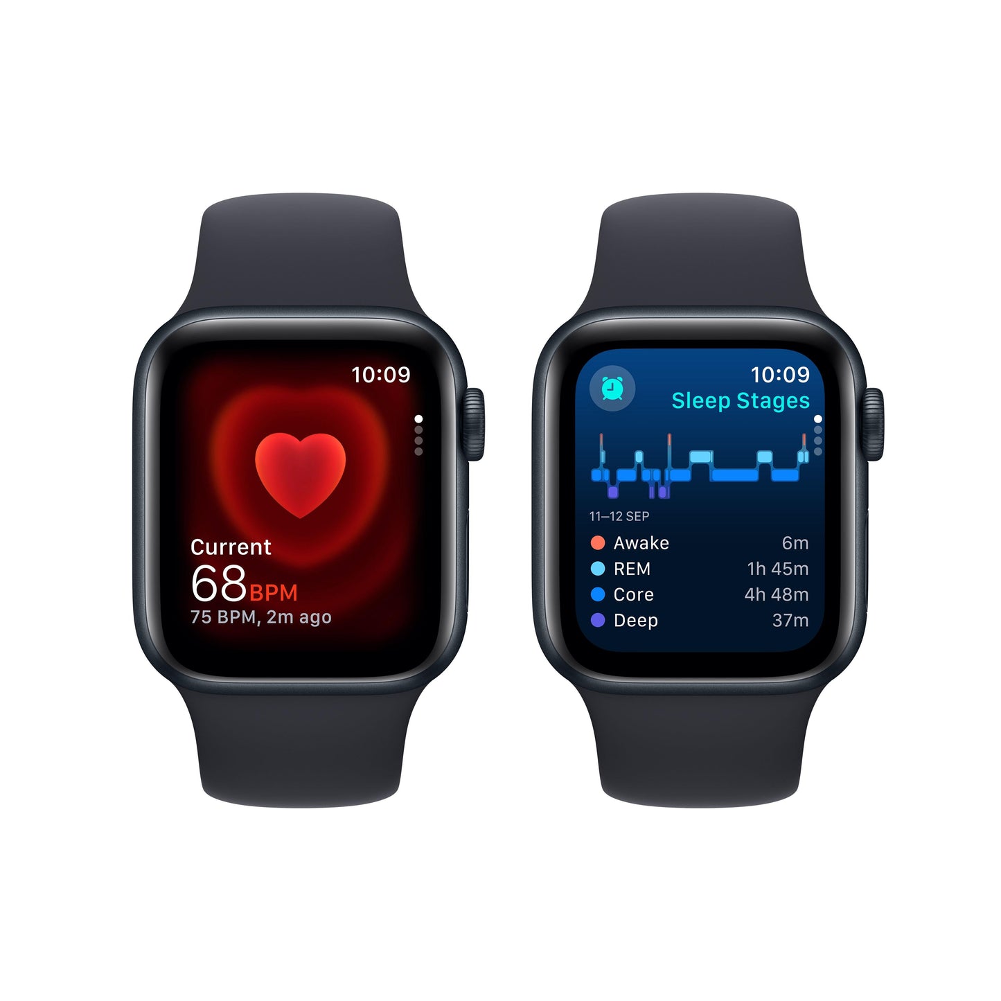 Apple Watch SE GPS + Cellular 40mm Midnight Aluminium Case with Midnight Sport Band - M/L