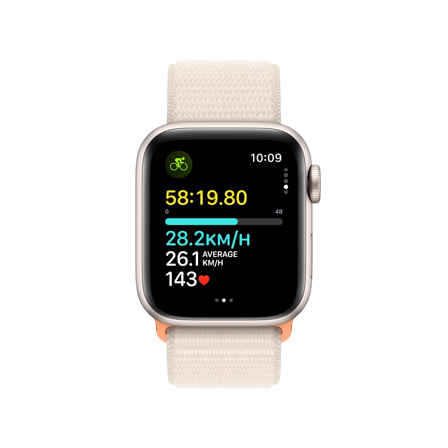 Apple Watch SE GPS + Cellular 40mm Starlight Aluminium Case with Starlight Sport Loop